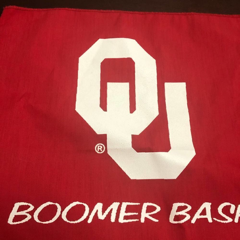 Vintage Oklahoma University Sooner O.U. Red White Conoco Boomer Bash Rally Rag